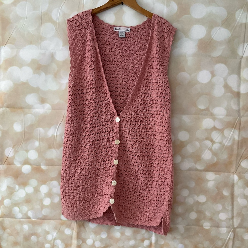 Vintage Weathervane Pink Knitted Vest
